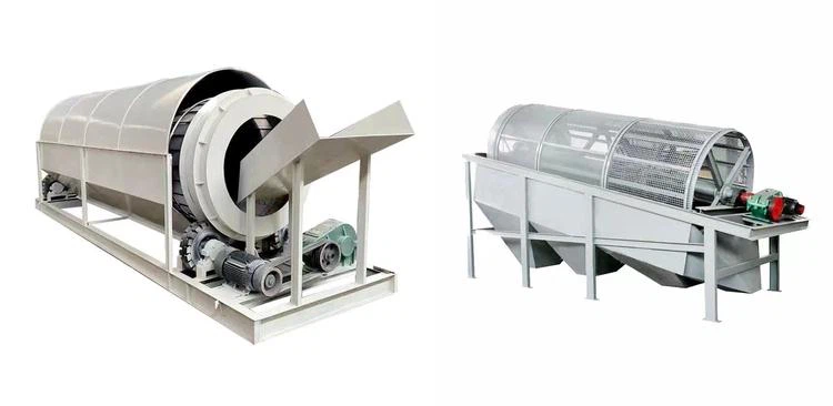 Rotary drum screen machine